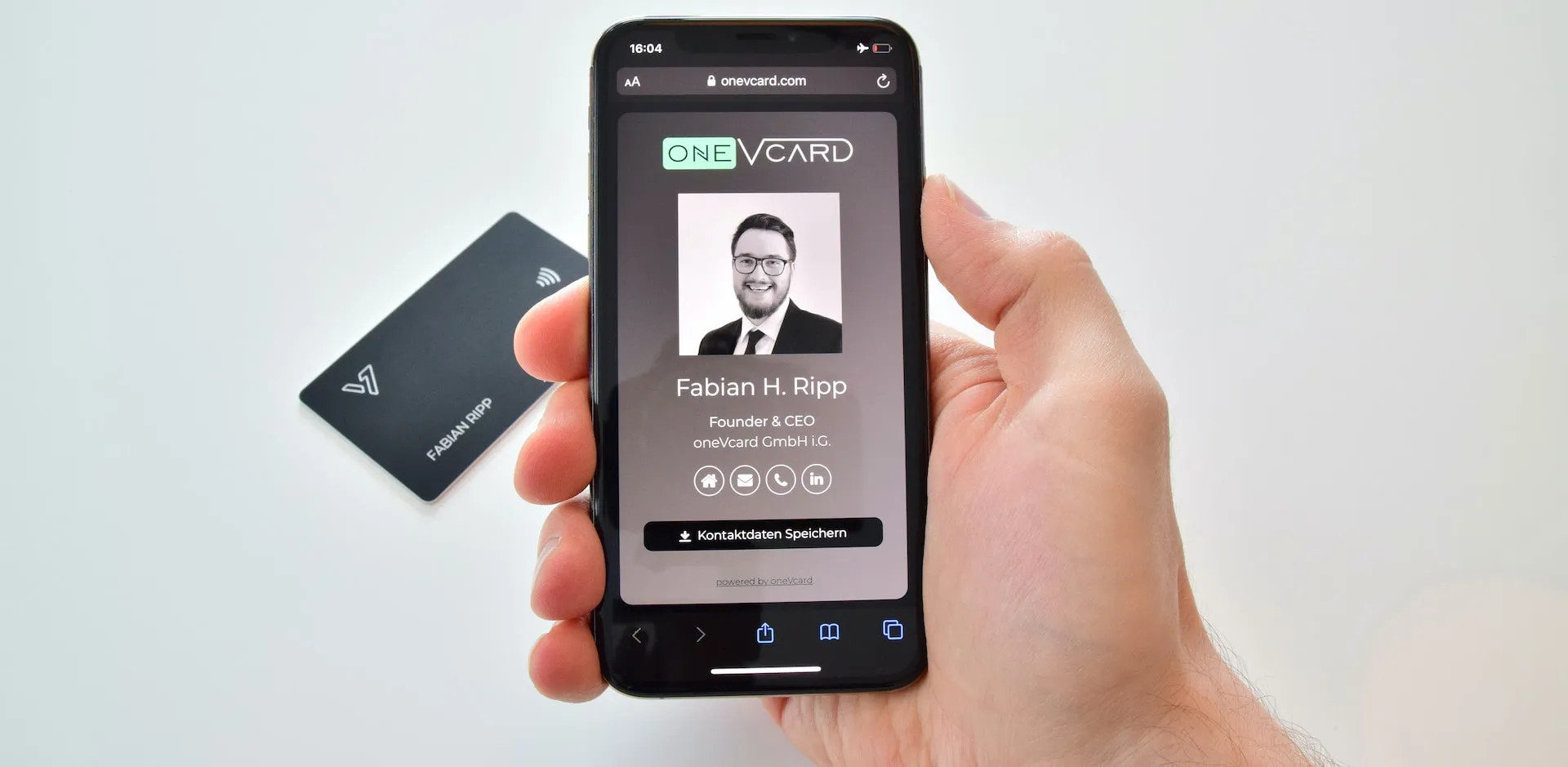 Digitale Visitenkarte auf dem Smartphone anzeigen