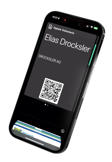 Tarjeta de visita de wallet en la pantalla de bloqueo de un teléfono