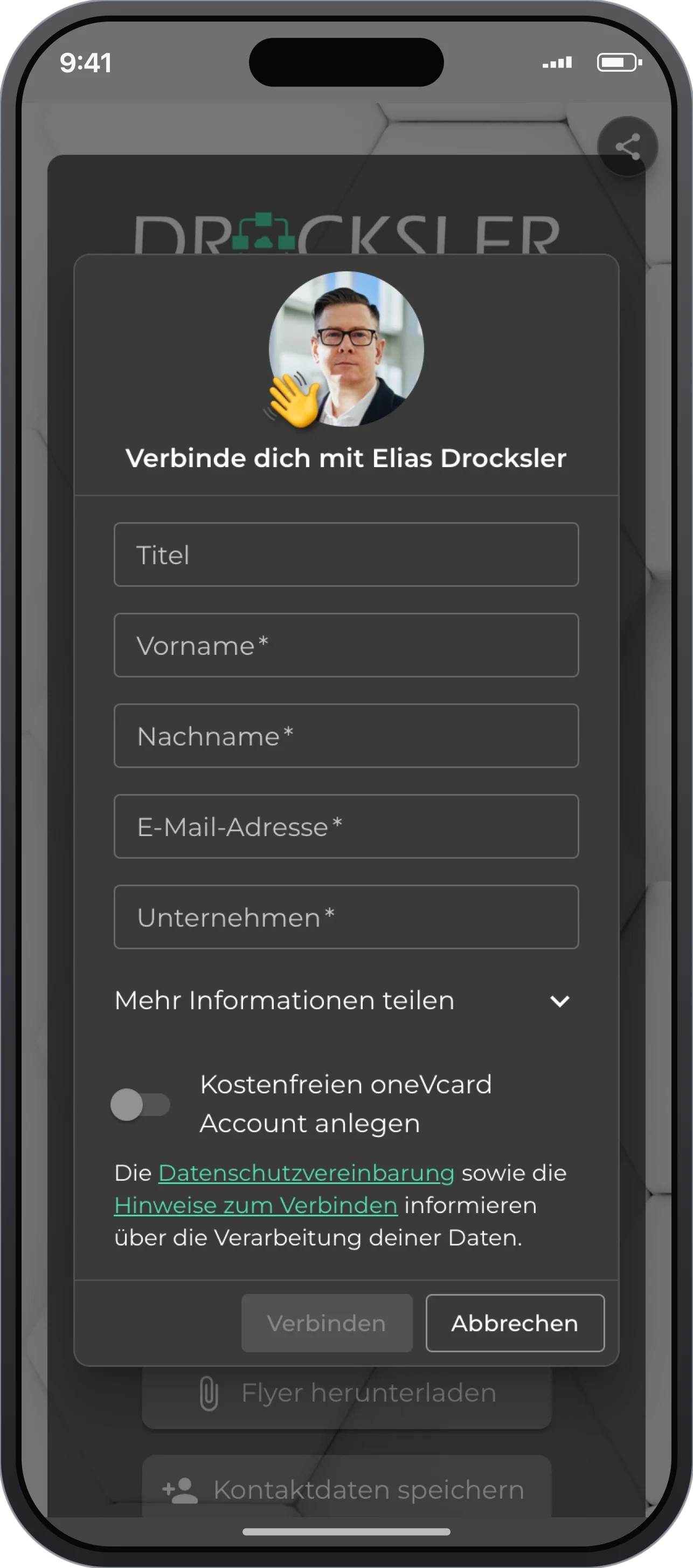 Forbind-formular til leadgenerering på iPhone